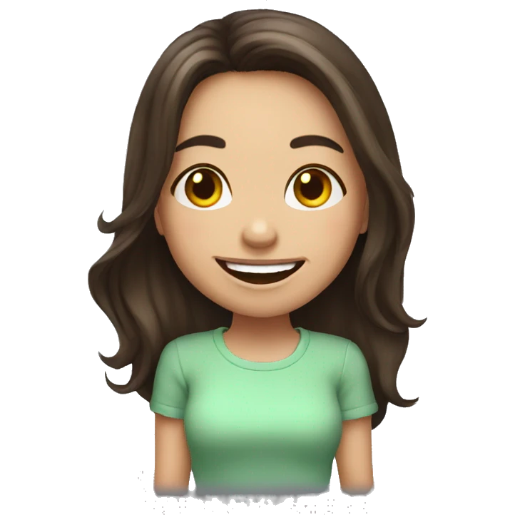 Giggly brunette girl emoji