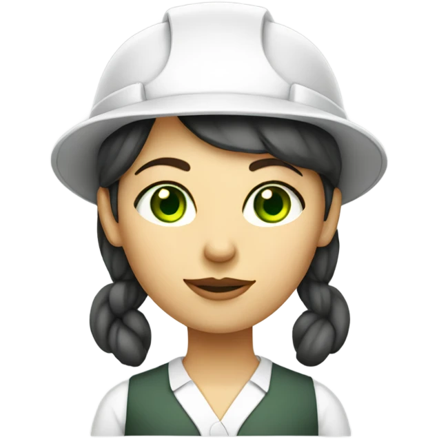 Woman architect, with white skin, green eyes emoji