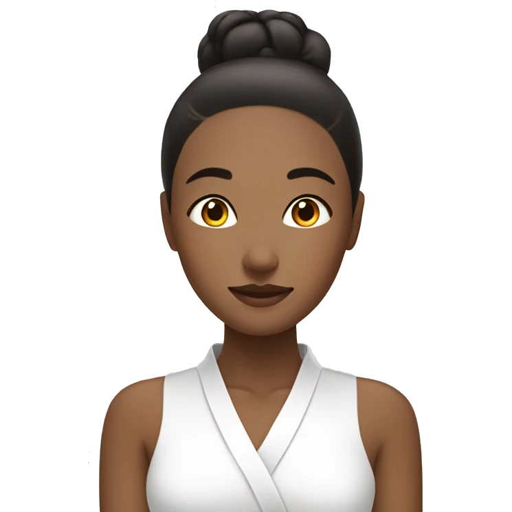 Woman doing 10 step korean skincare ritual emoji