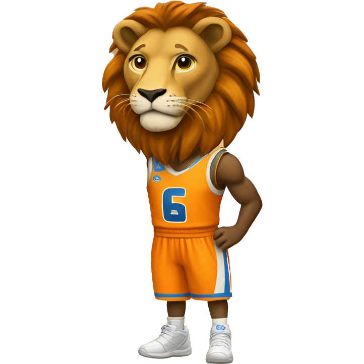 Lion with SU basketball uniform on emoji