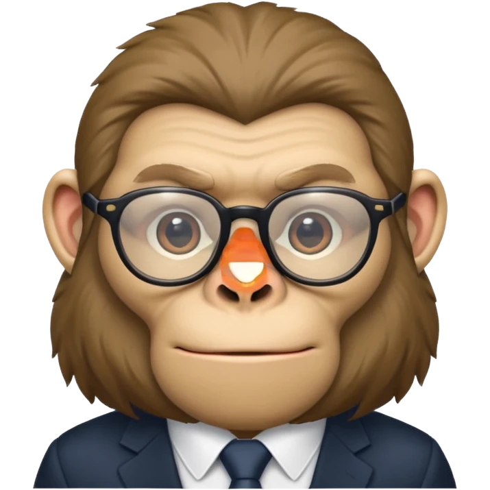 Обезьяна в очках стильный и деловой emoji