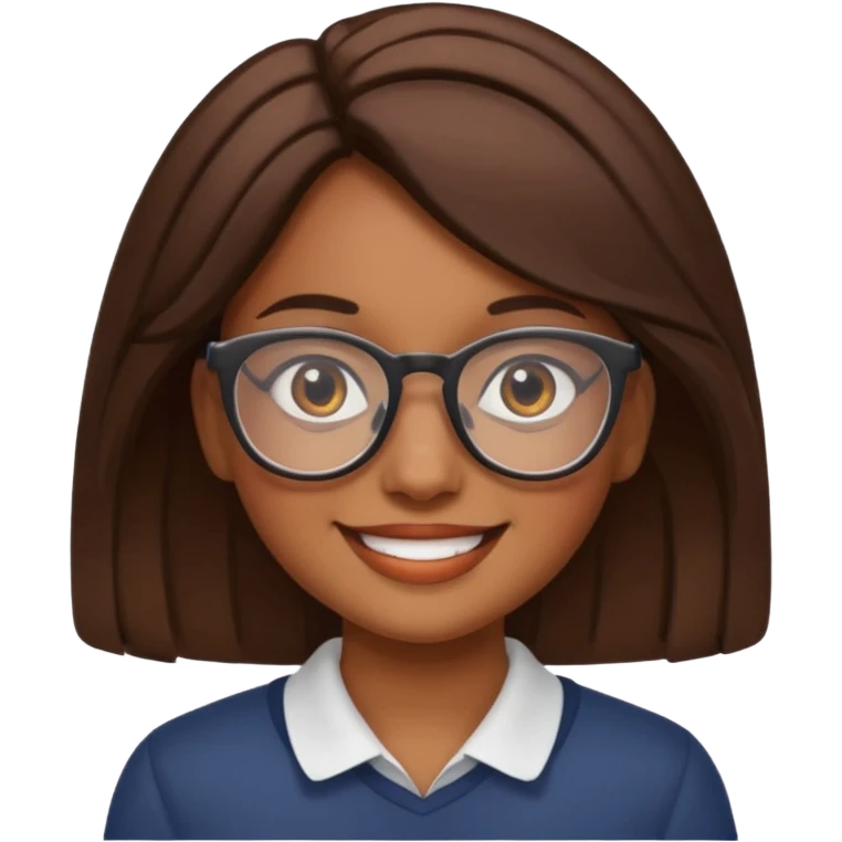 de una chica morena con lentes emoji