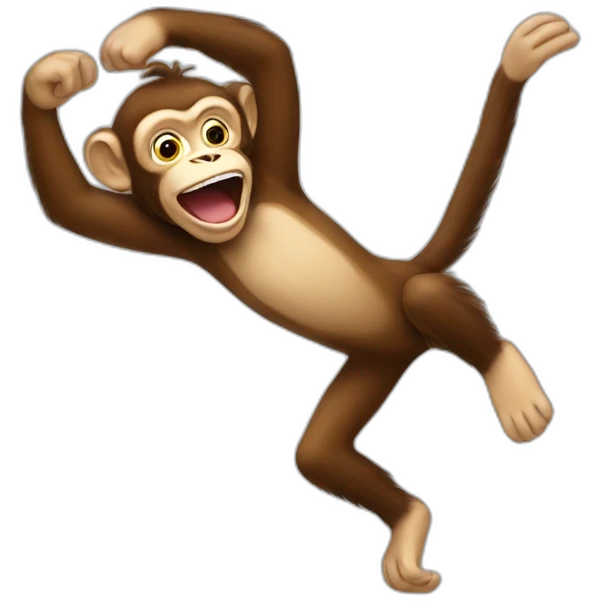 monkey somersaulting emoji