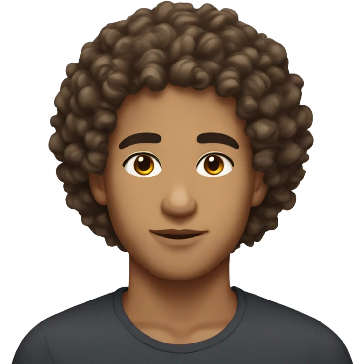 lightskin guy with curly hair nice eyebrows and brown eyes emoji
