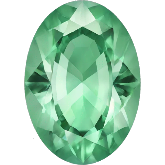 1 pastel green gemstone oval shape  emoji
