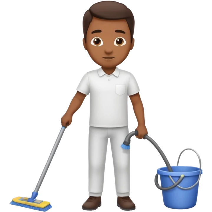Man cleaning room emoji