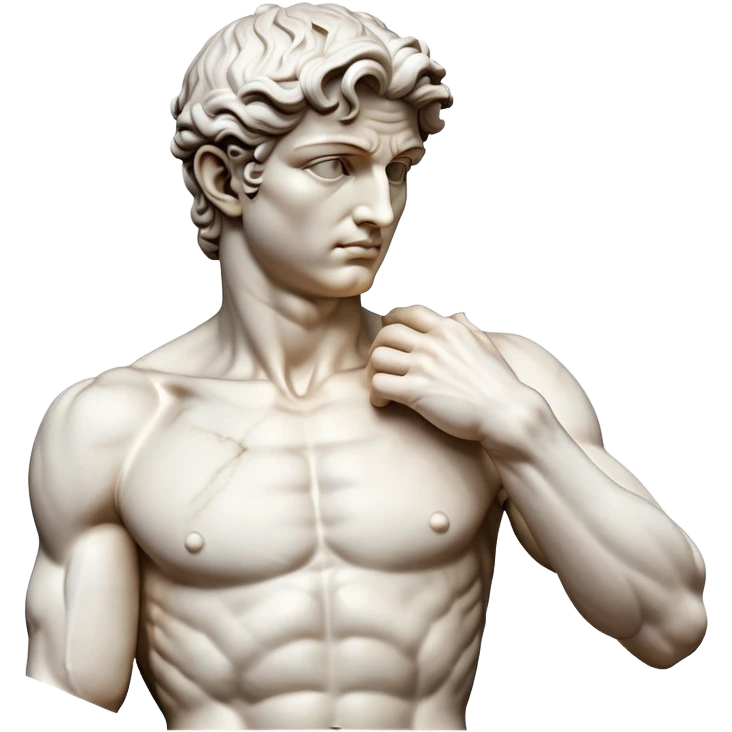 Michelangelo's David sculpture, Renaissance masterpiece, artistic representation of the biblical hero emoji