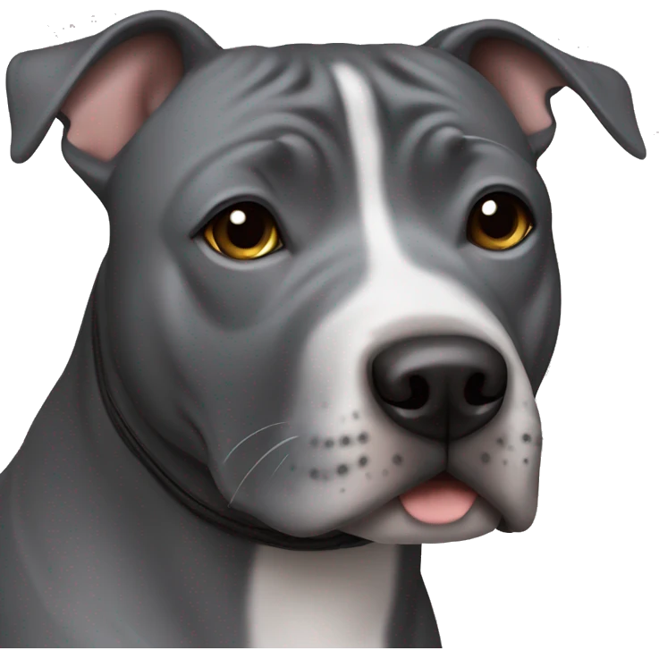 Grey staffy dog emoji