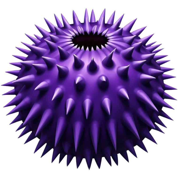 Detailed darl purple sea urchin with long spikes emoji