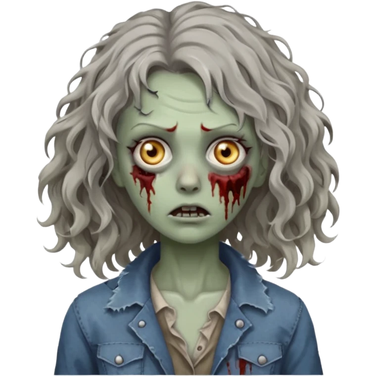 🧟‍♀️ zumbi de cabelo ondulado feminino  emoji