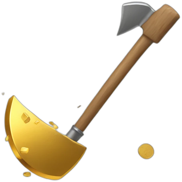 Pickaxe destroy gold coin emoji