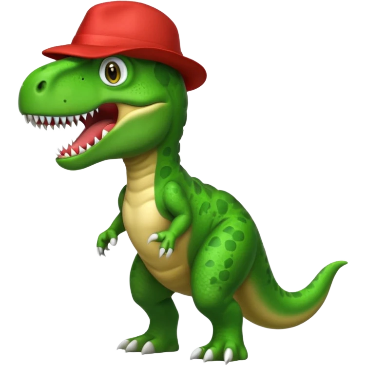 T. rex with Mario hat emoji