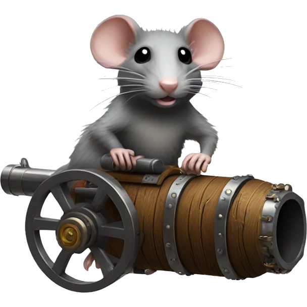 Rat with a steam punk M134 minigun made of wood and metal  emoji
