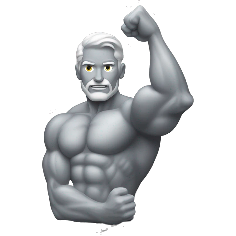 silver man bicep flex emoji