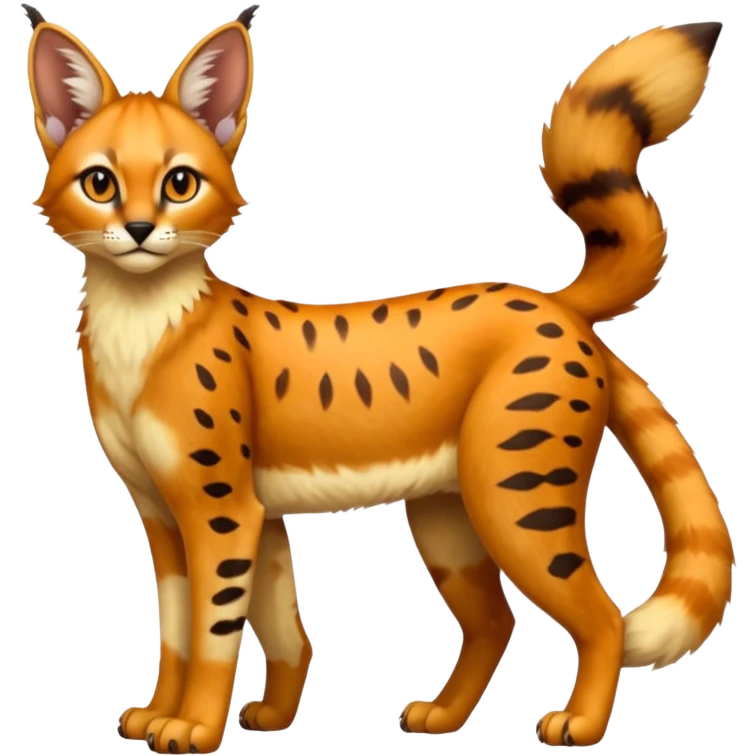 Trico-Caracal-Serval-Fakémon-creature-fusion (full body) emoji