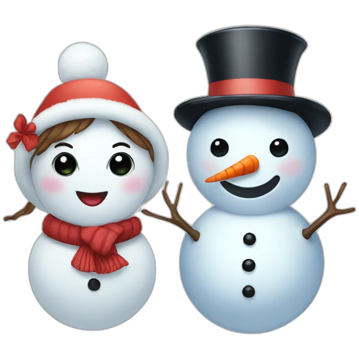 snowman and snowgirl emoji