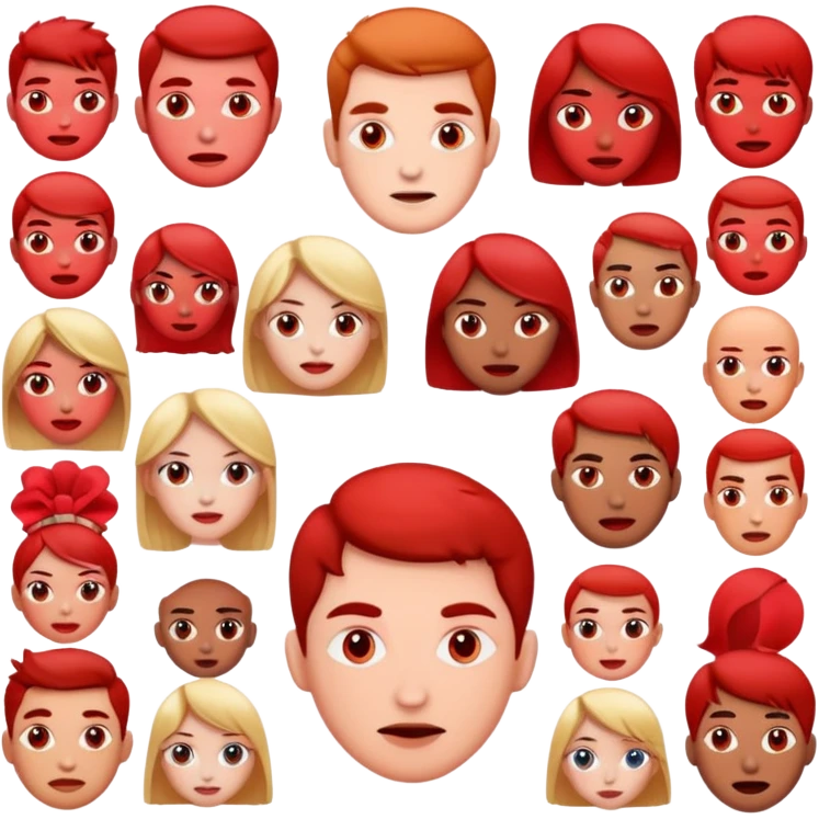 people wearing red face emoji