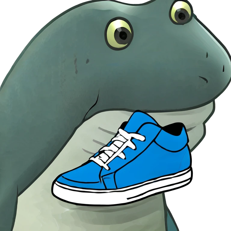 Tiburón con zapatillas azules emoji