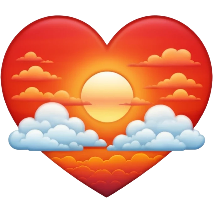heart with sunset and clouds emoji