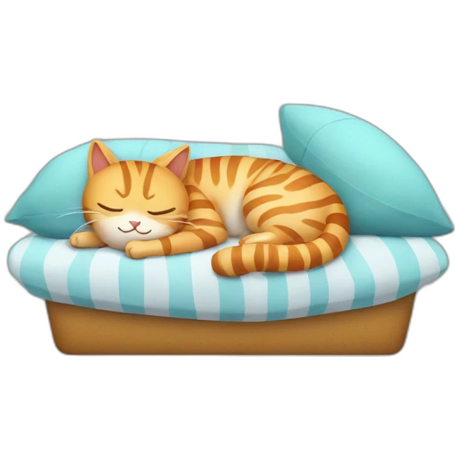 striped-cat-sleeping-with-fish emoji