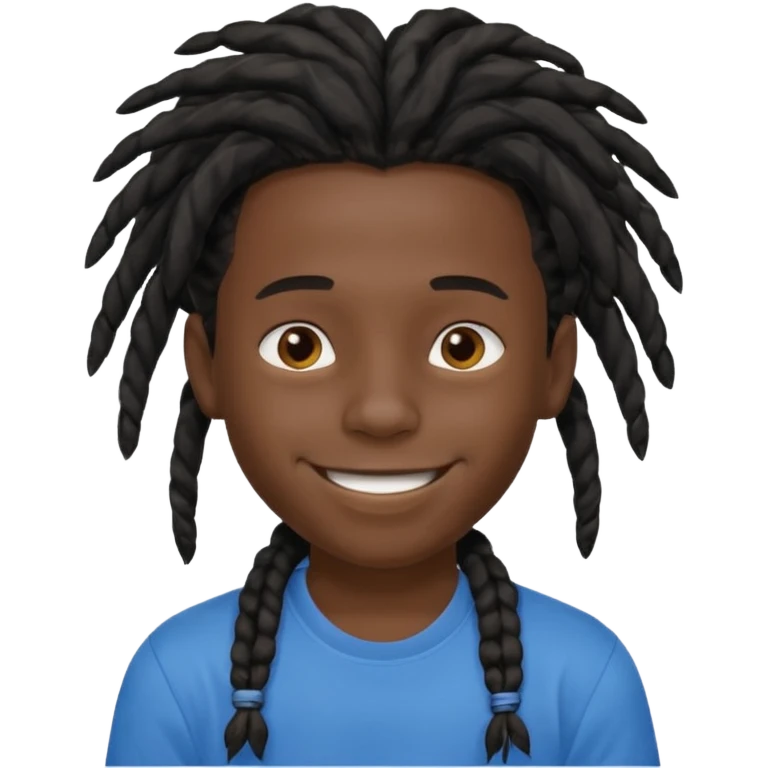 boy with dreadlocks and black skin emoji