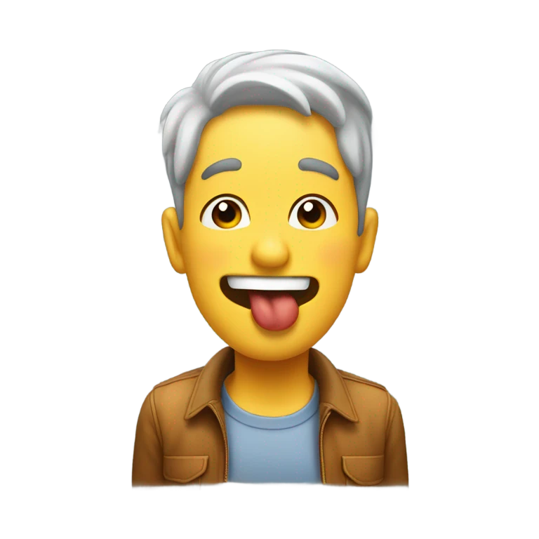 A guy with a tongue out  emoji