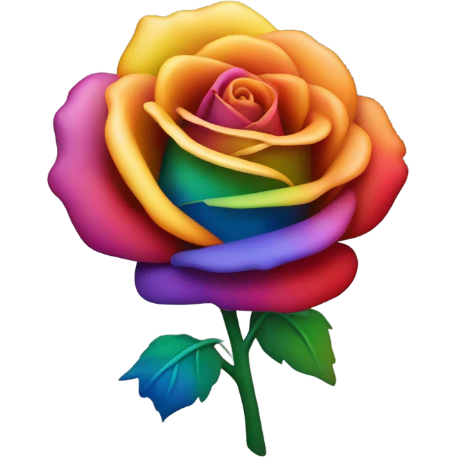 rainbow rose emoji