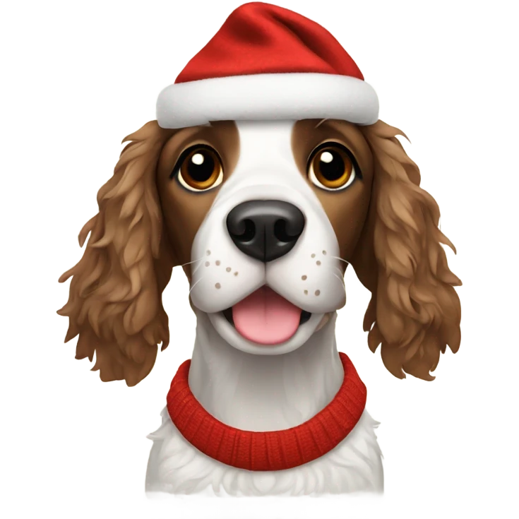 Spaniel wearing a Christmas jumper emoji