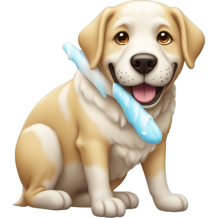 Un perro comiendo helado  emoji