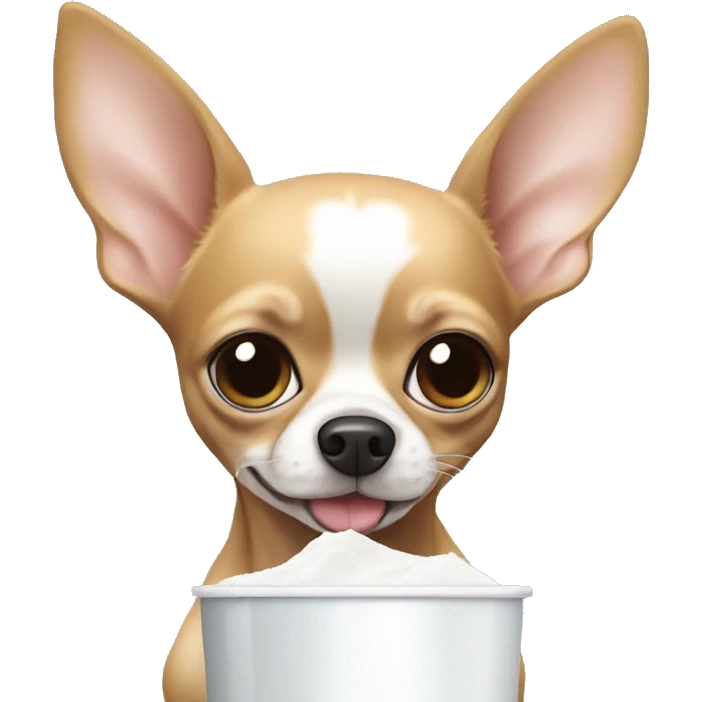 Chihuahua eating baby powder emoji