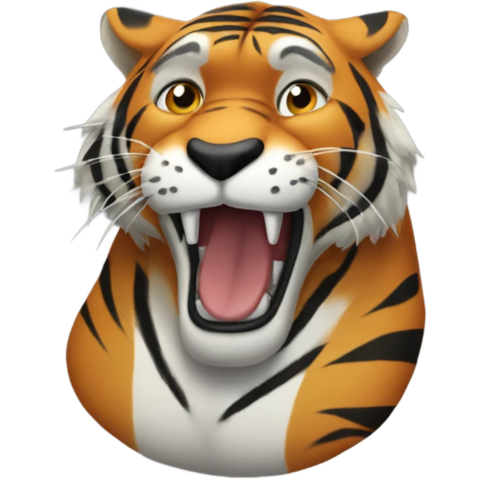 The rock as a tiger but he looks like a rock emoji