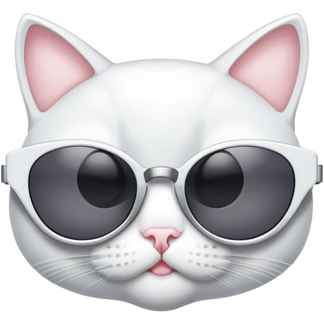 white cat eye shaped sunglasses emoji