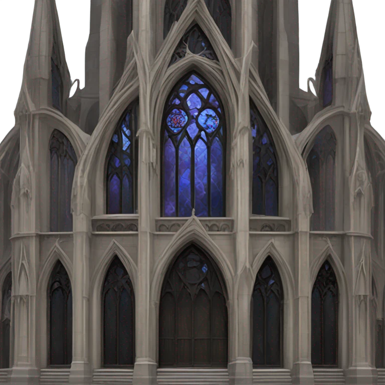 Black Gothic cathedral with stained glass depicting Nosferatu  emoji