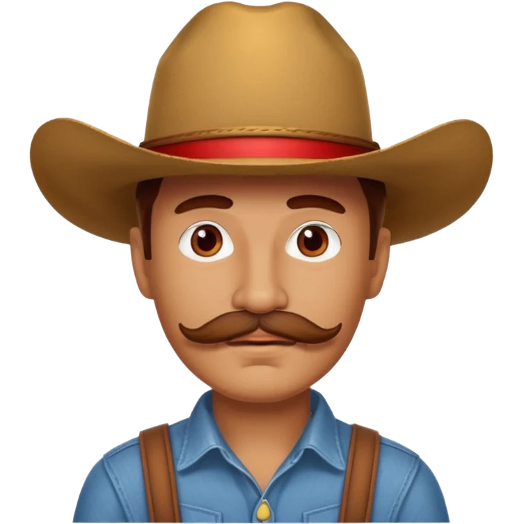 red mustache man with a cowboy hat emoji