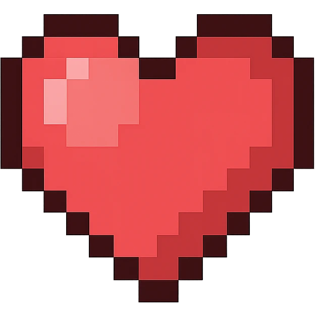 Create a pixel art heart slightly smaller than the largest size, representing the fourth frame of a beating animation, with no background. The style should clearly reflect pixel art characteristics. emoji
