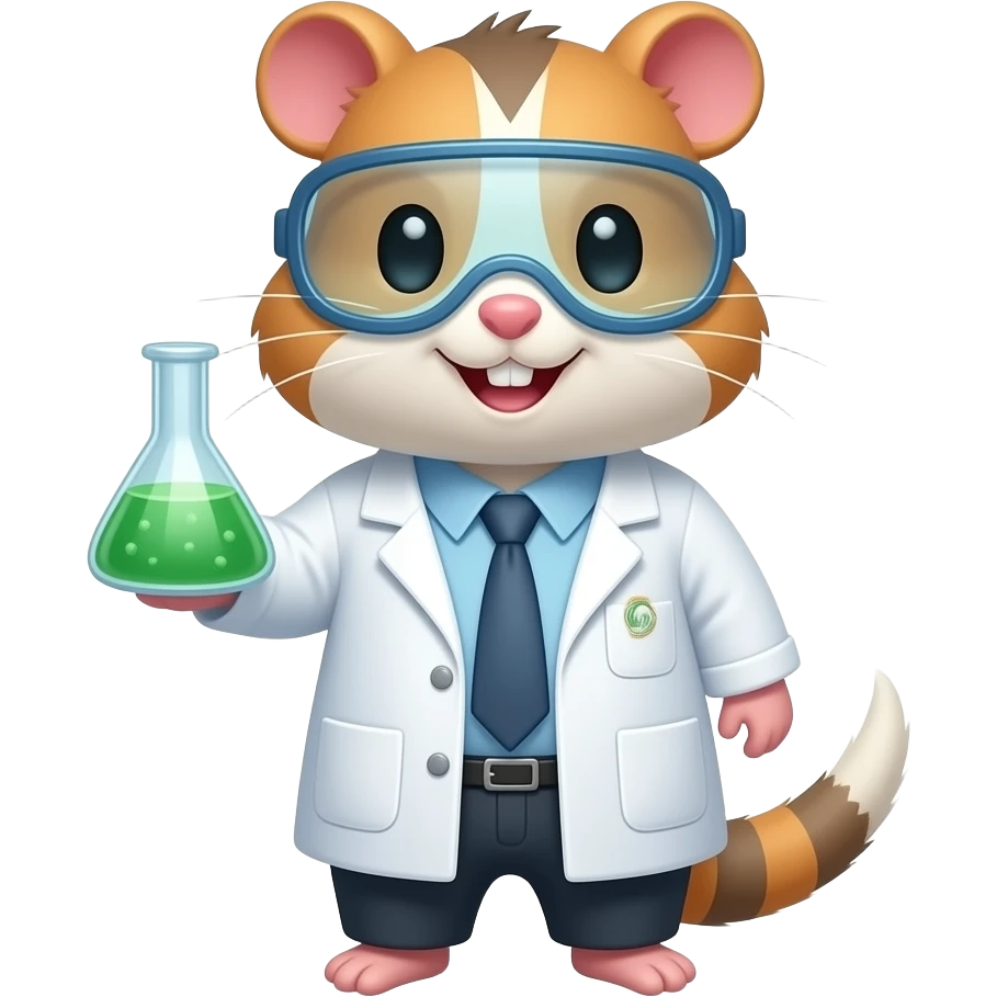 Hamster in a lab coat, scientist emoji