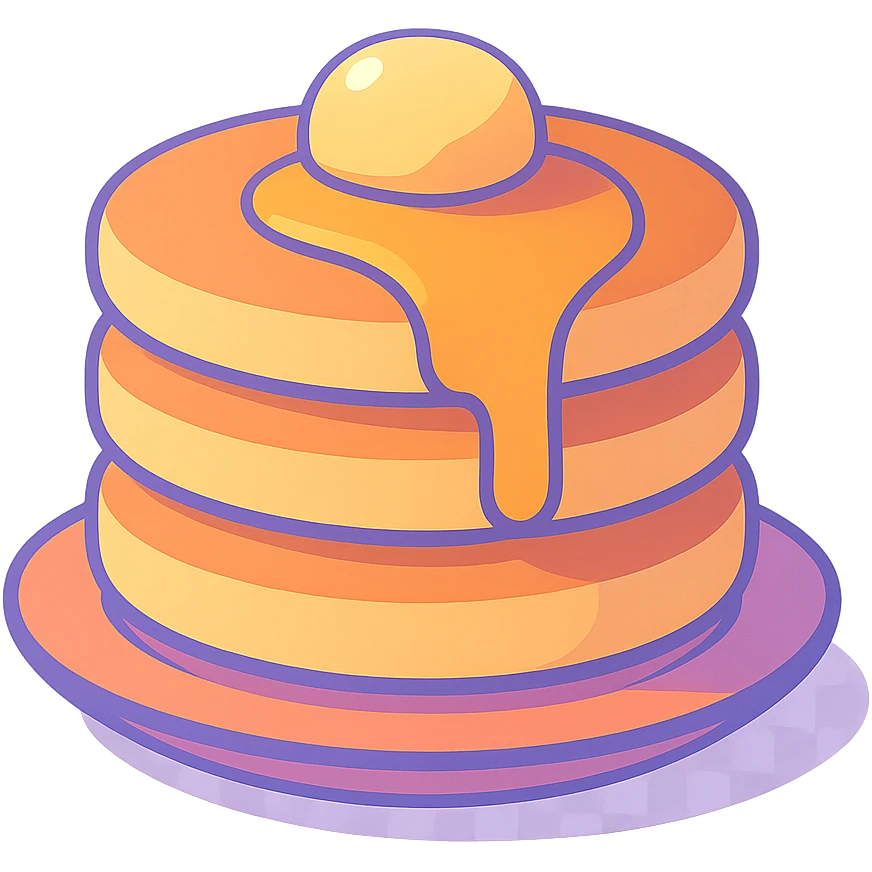 aesthetic pancake, dreamy, gentle gradients, cozy and inviting emoji