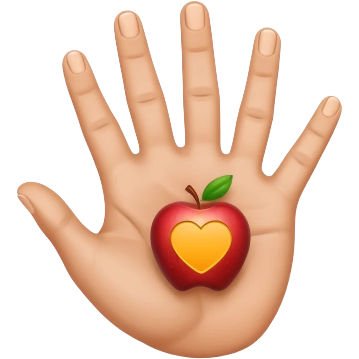 hand with gesture lines and a small tracking icon, hand tracking, apple emoji style emoji