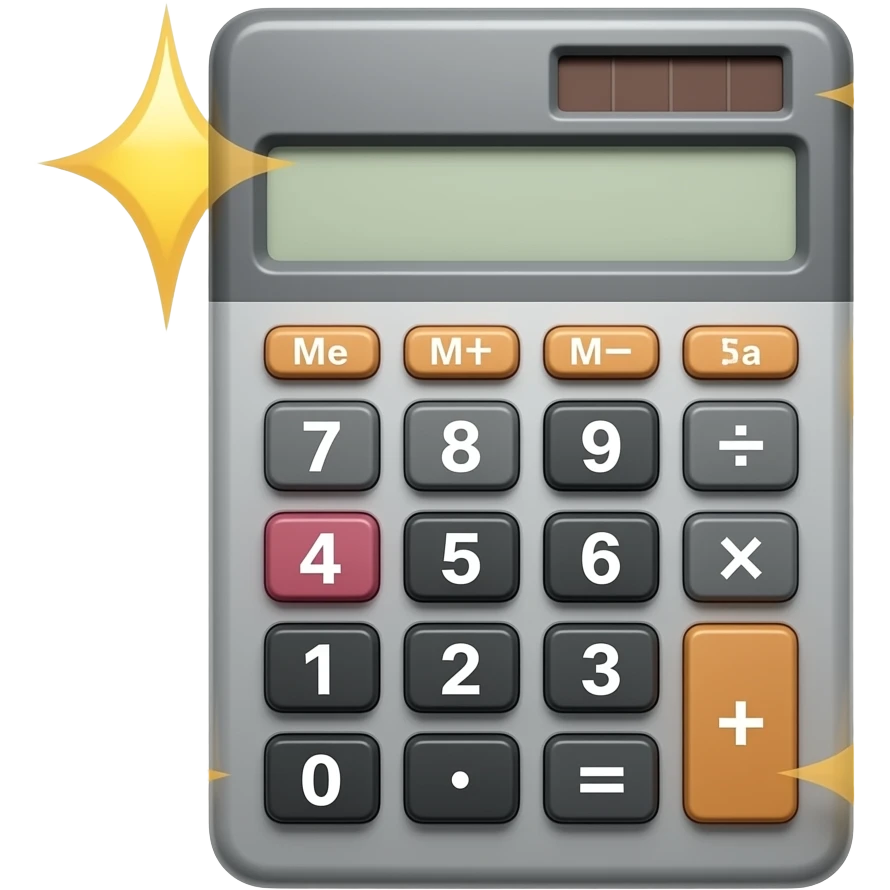 Calculator with sparkles around it emoji