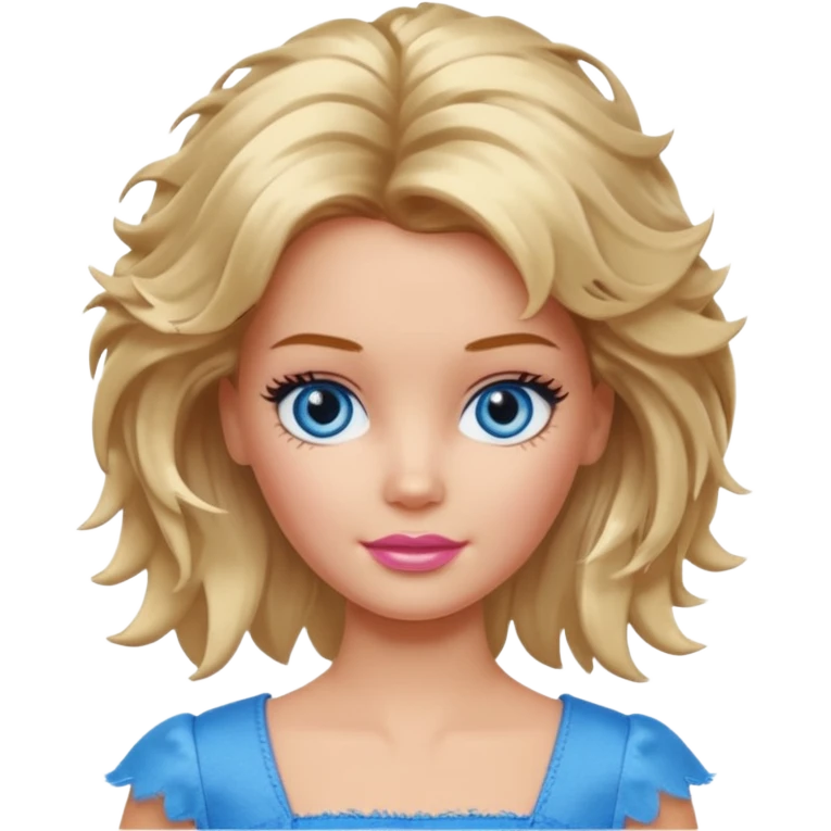 Barbie with messy hair emoji