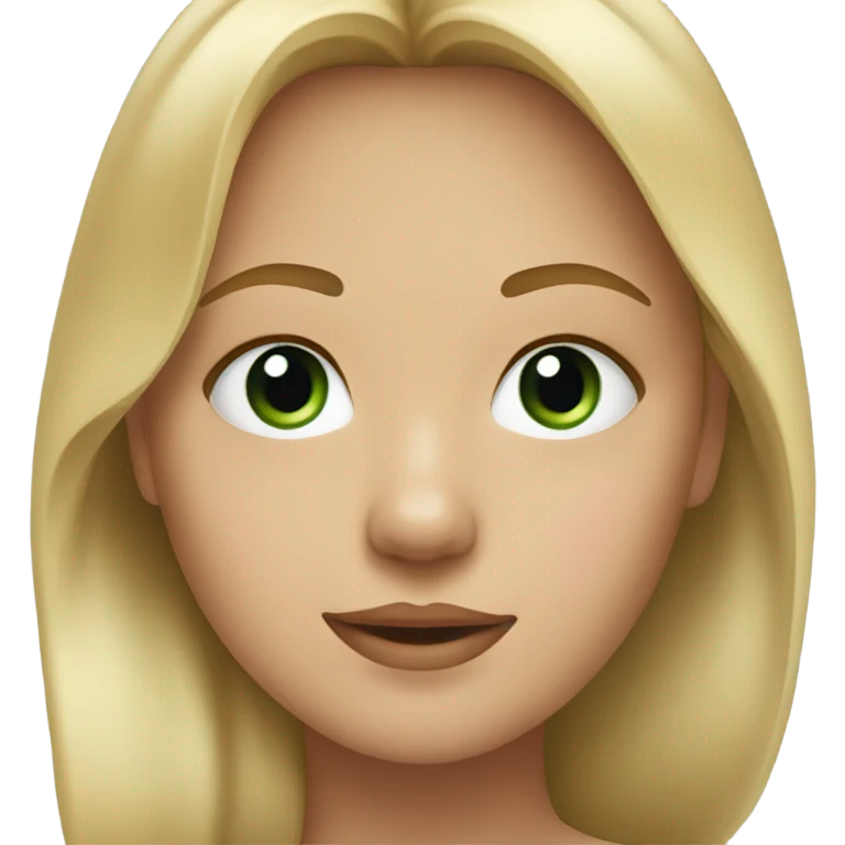 the face of a girl, her hair is half beige and half blonde. One eye is blue, the other is green emoji