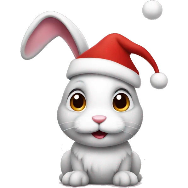 bunny wearing a santa hat emoji