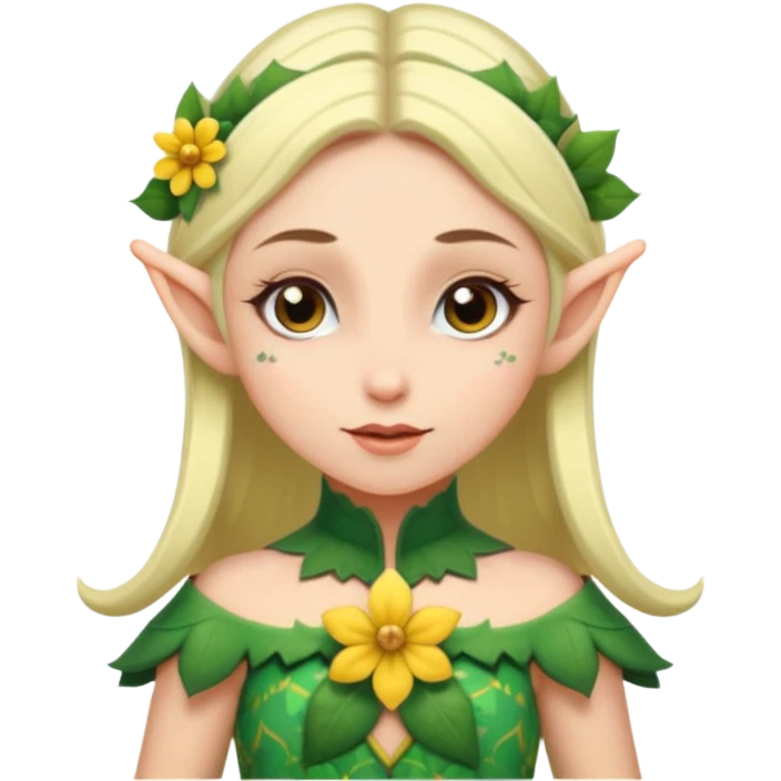 elf wearing flower pattern dress  emoji