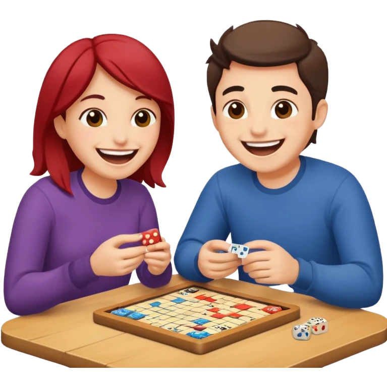 two friends playing a boardgame emoji