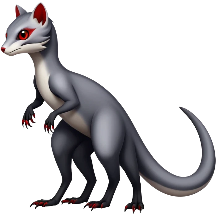 a white with black belly and red eyes exotic edgy vernid-fionbri-creature full body emoji