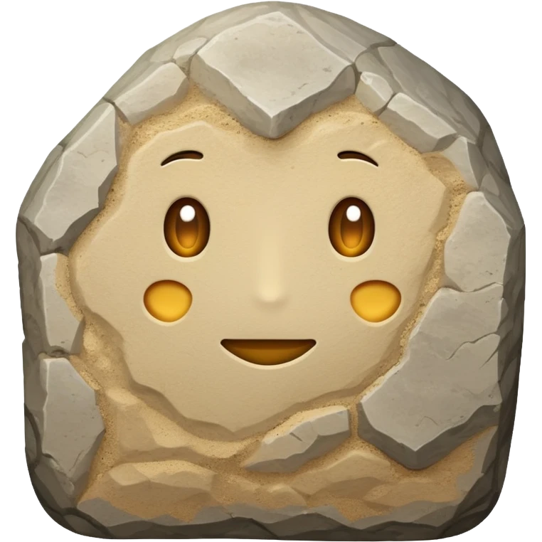generate realistic detailed ston in 3d style with sand  emoji