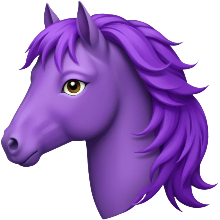 purple horse with wind hair face emoji