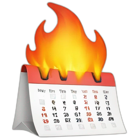 Calendar on fire emoji
