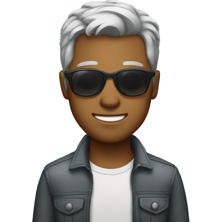 Young man with sunglasses and grey hair emoji