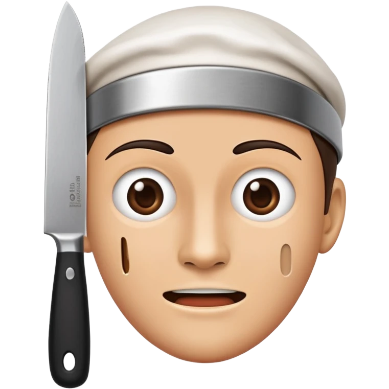 speaking face merged with kitchen knife, split down the middle emoji